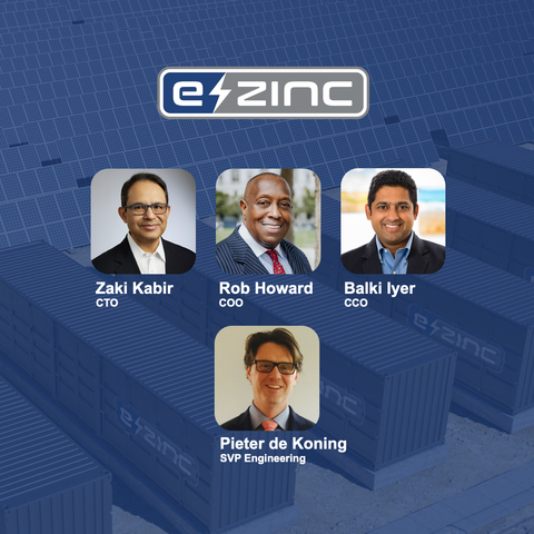 e-Zinc Appoints Three Clean Tech Leaders as C-Level Executives to Charge the Next Phase of Growth